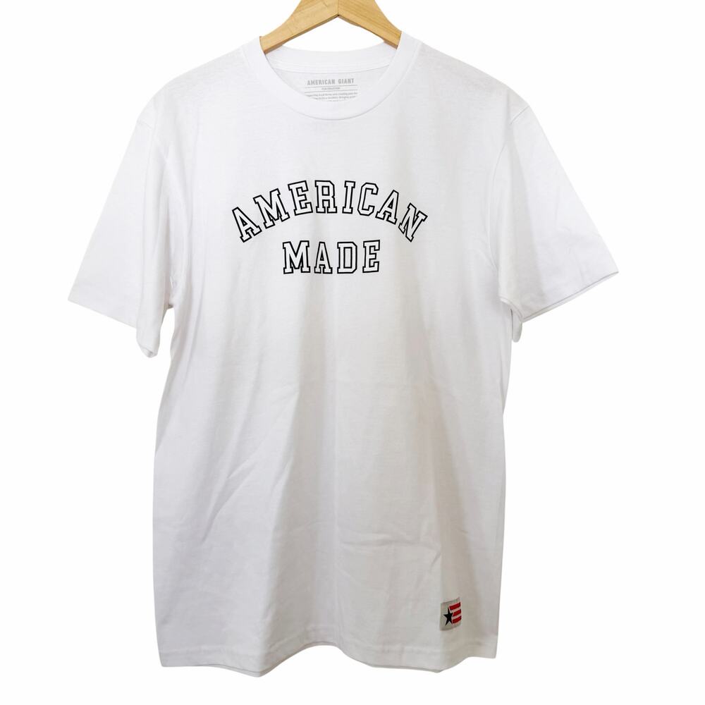American Giant Flag Collection American Made White T Shirt Sz L